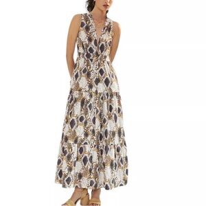 Maeve by Anthropologie Brown Snakeskin Animal print Sleeveless Midi Dress 00P